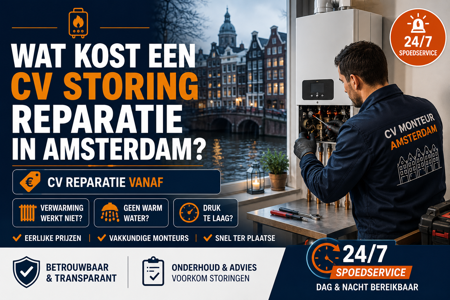 Wat kost een CV storing reparatie in Amsterdam
